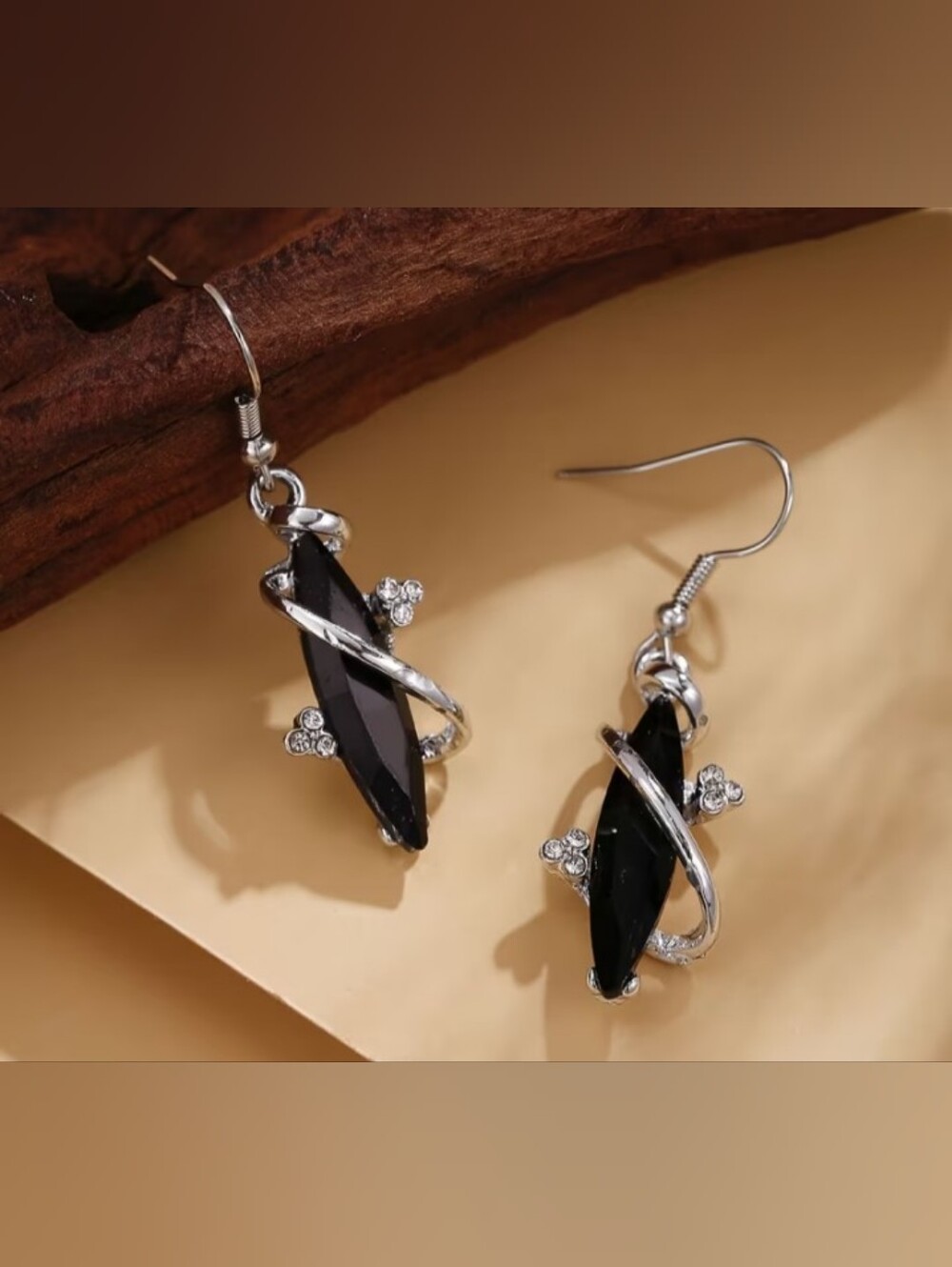 $8 Each Or Bundle 5/$20 Silver-Tone Black Crystal Drop Earrings